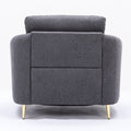 Grey Loose Back Accent Chair Gray Gray Primary Living Space Modern Wood Fabric