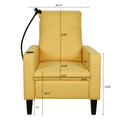 Recliner Chairs For Adults, Adjustable Recliner Sofa With Mobile Phone Holder & Cup Holder, Modern Reclining Chairs Fabric Push Back Recliner Chairs For Living Room, Bedroom, Yellow Yellow Foam Polyester