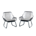 Milan Club Chair Gray Pe Rattan Iron Waterproof Fabric