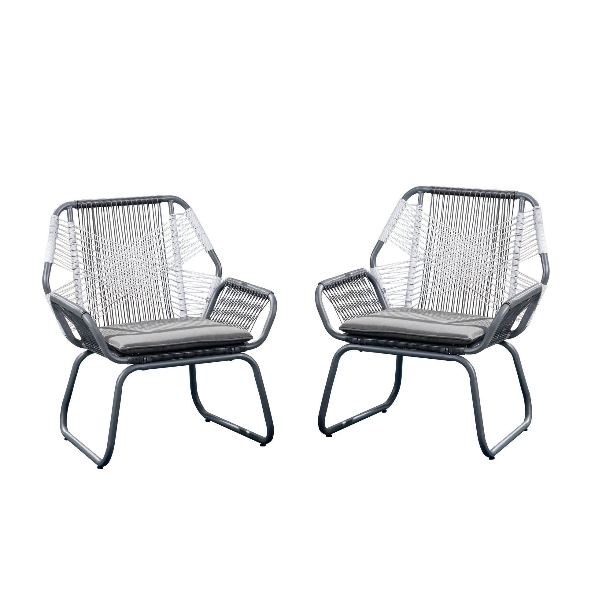 Milan Club Chair Gray Pe Rattan Iron Waterproof Fabric