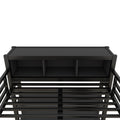Metal Loft Bed With Wardrobe And L Shaped Desk, Full Size Loft Bed With Storage Cubes And Shelves, Heavy Duty Loft Bed For Kids Teens Adults, Black Full Black Metal