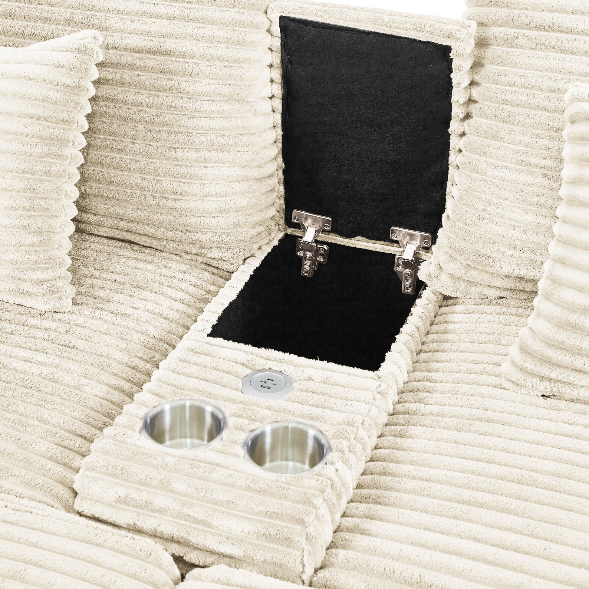 Seat Beige Beige Plywood 2 Seat