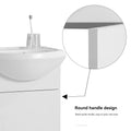 18 Inch Mini Bathroom Cabinet With Ceramic Sink White White Solid Wood