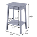 Grey End Table With Bottom Shelf Grey Primary Living Space Rectangular Wood