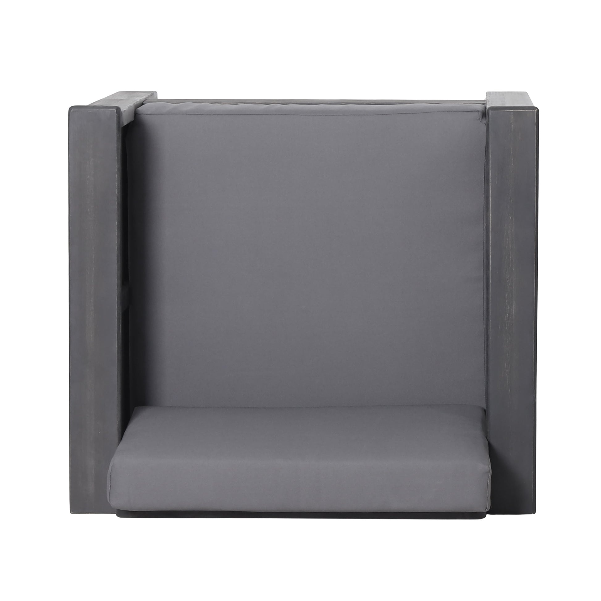 Set Of 2 Outdoor Acacia Wood Club Chairs With Cushions, Dark Gray, 27.75"D X 32"W X 27.75"H Yes Grey Foam Acacia Wood