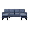U Shaped Sofa Coch 4 Seat Sofa With Chaise Polyester Fabric For Living Room Apartment Office Blue Blue Primary Living Space Soft Eucalyptus Foam Linen 4 Seat