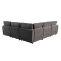 Modern Large U Shape Sectional Sofa, With Removable Ottomans For Living Room 6 Seater Gray Polyester 6 Seat