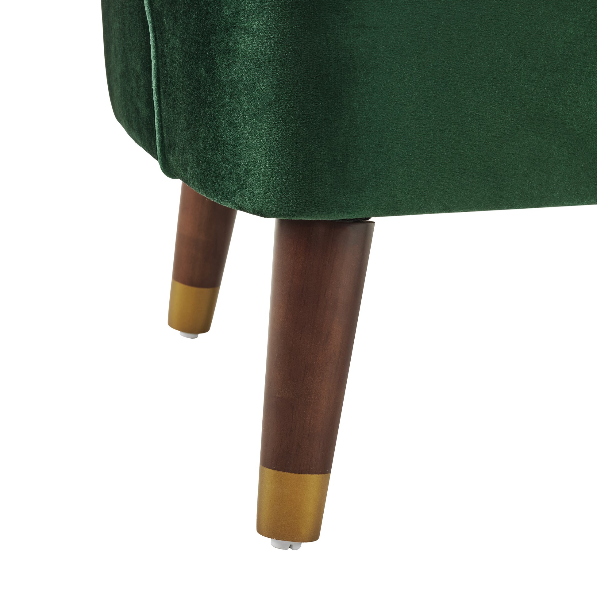 Upholstered Barrel Accent Chair With Wooden Legs Emerald Rubberwood Velvet