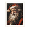 Papa Noel White Framed Wall Art For Living Room, Holiday Wall Art Print For Home Decor, Bedroom Wall Art By Jo Moulton Multicolor Wood Paper
