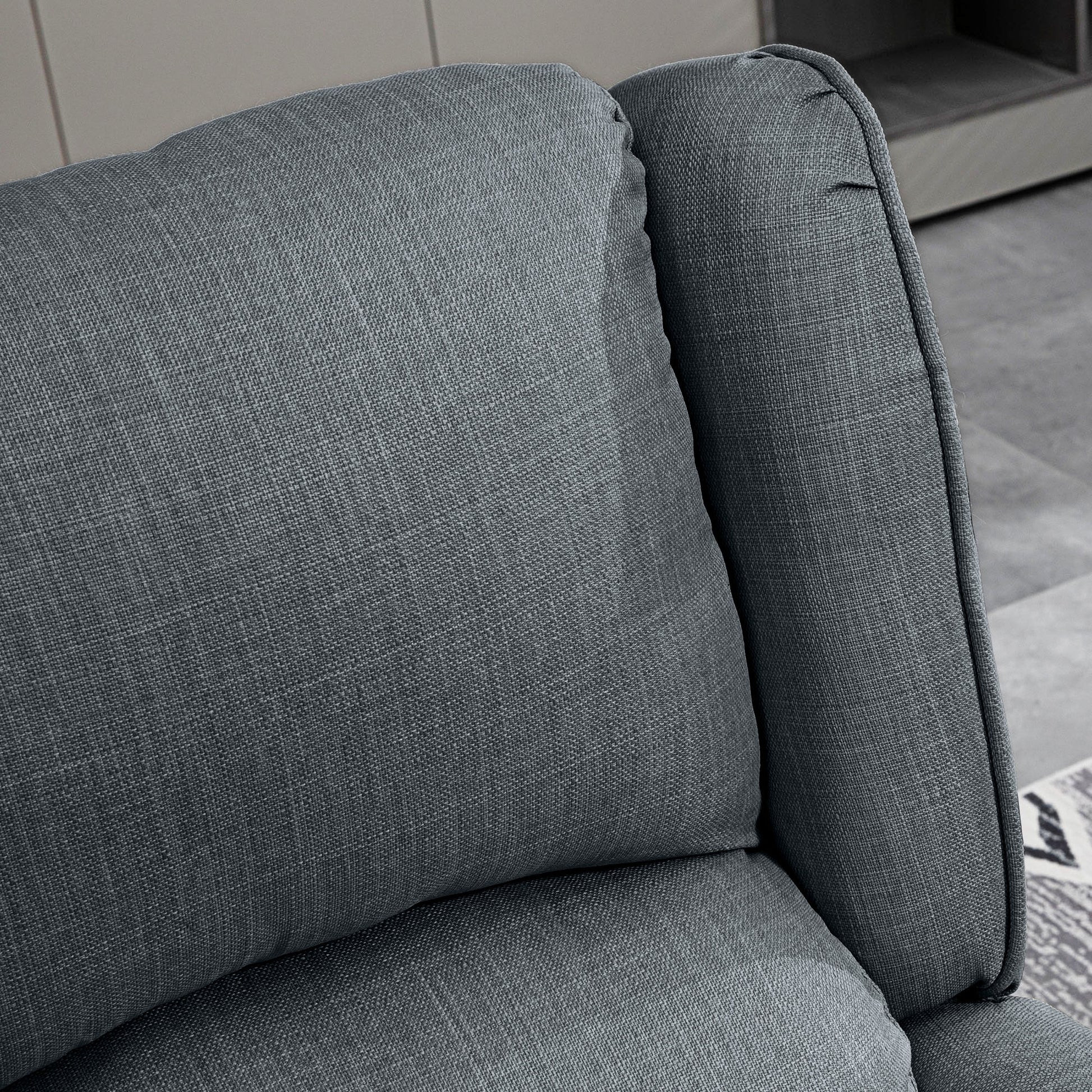 Homcom Vibrating Massage Recliner Chair For Living Room, Reclining Wingback Single Sofa With Heat, Linen Fabric Push Back Accent Chair With Footrest, Side Pocket, Charcoal Gray Charcoal Grey Linen