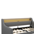 Twin Size Daybed With Storage Drawers, Upholstered Daybed With Charging Station And Led Lights, Gray Old Item W1580S00023 Twin Gray Linen