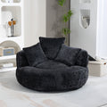 Coolmore Lazy Sofa Durable Comfort Lounger High Back Bean Bag Chair Couch With Three Pillows For Adults And Kids, Indoor & Outdoor, Single Gaming Sofa Chair For Bedroom,Office Black Chenille Black Foam Chenille 1 Seat