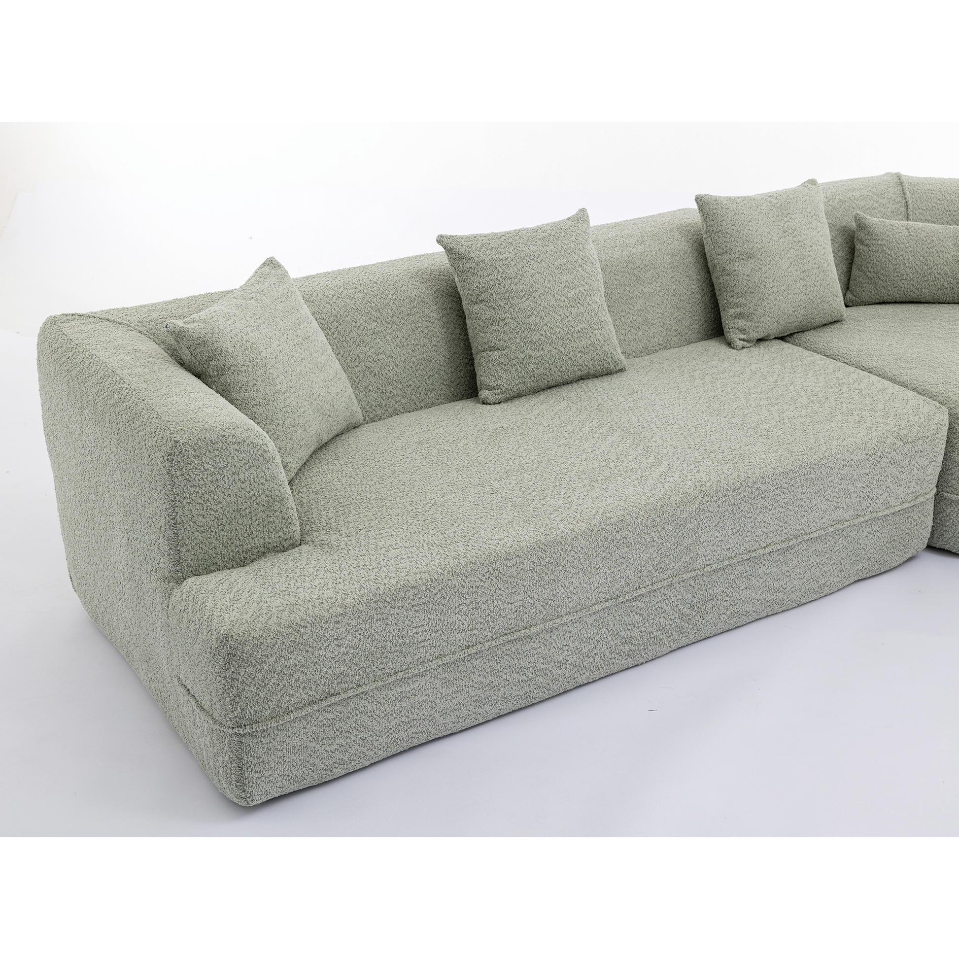 And Upgraded Extended Edition Modular Sofamodern Minimalist Style Sofa, Upholsteredfree Combination, Round Fiber Fabric, Anti Wrinkle Fabric,Dimension Extension,Green Green Polyester Primary Living Space Medium Soft Tight Back Modern Flared Arms Fiber