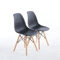 Dining Room,Living Room Chair,Set Of 2,Black Natural Black Plastic