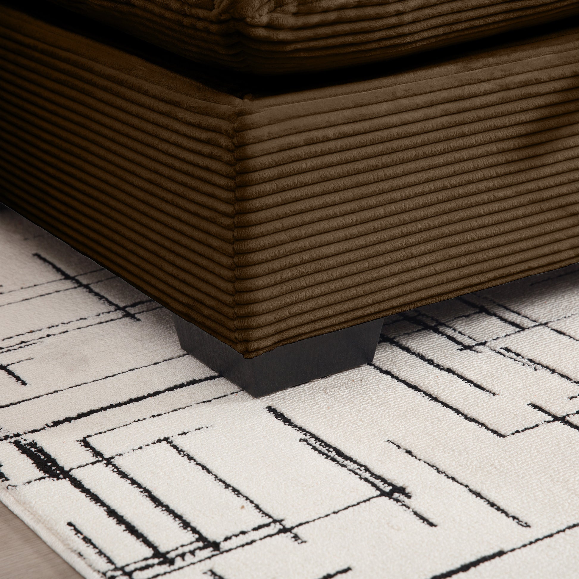 Corduroy Two Seater Sofa With 2 Storage Footrest, 2 Seater Sectional Deep Seat Sofa,Comfy Couches For Living Room ,Brown Sofa Brown Corduroy 2 Seat