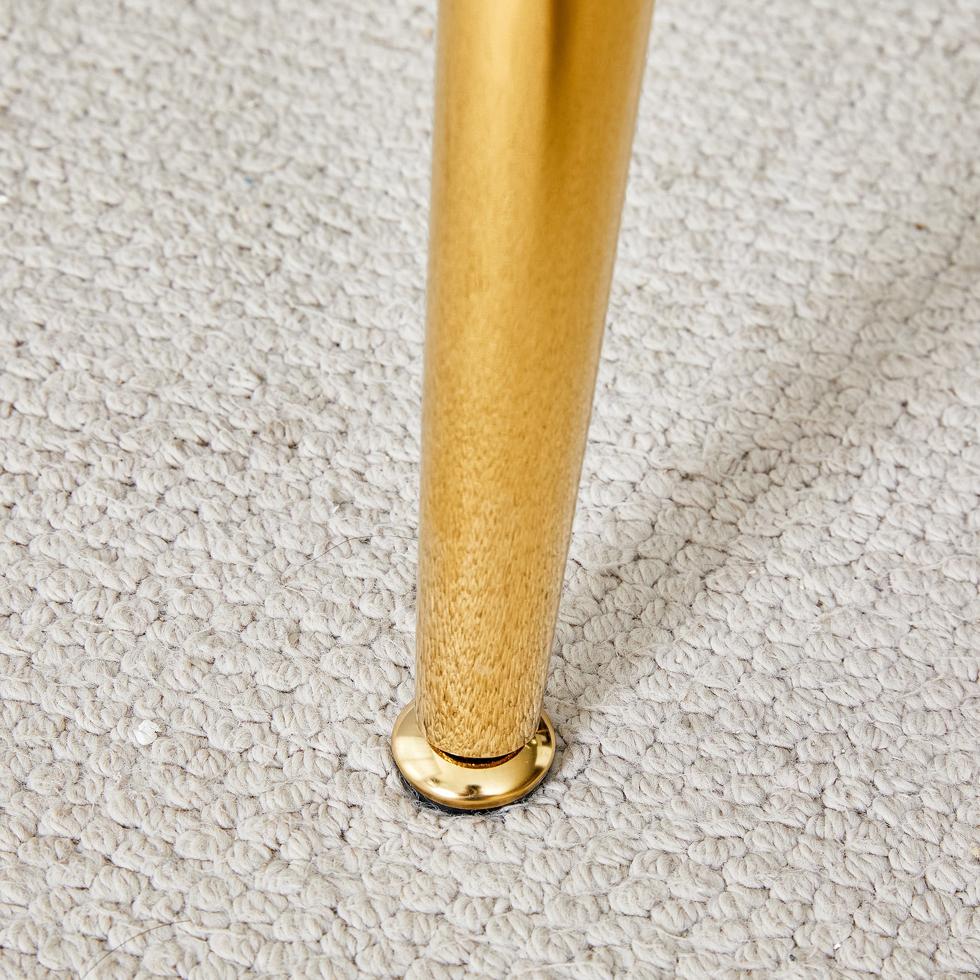 Table And Chair Set.Modern Rectangular Glass Dining Table With A Tempered Glass Tabletop And Metal Legs, Paired With Multiple Chairs Designed With Pu Cushions And Golden Metal Legs. White Gold Seats 8 Tempered Glass