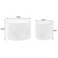 2 Piece Set Round Chenille Storage Ottoman, Equipped With A Drum Shaped Small Stool, Storage Space, And Mdf Made Desktop Panel Beige 23.62