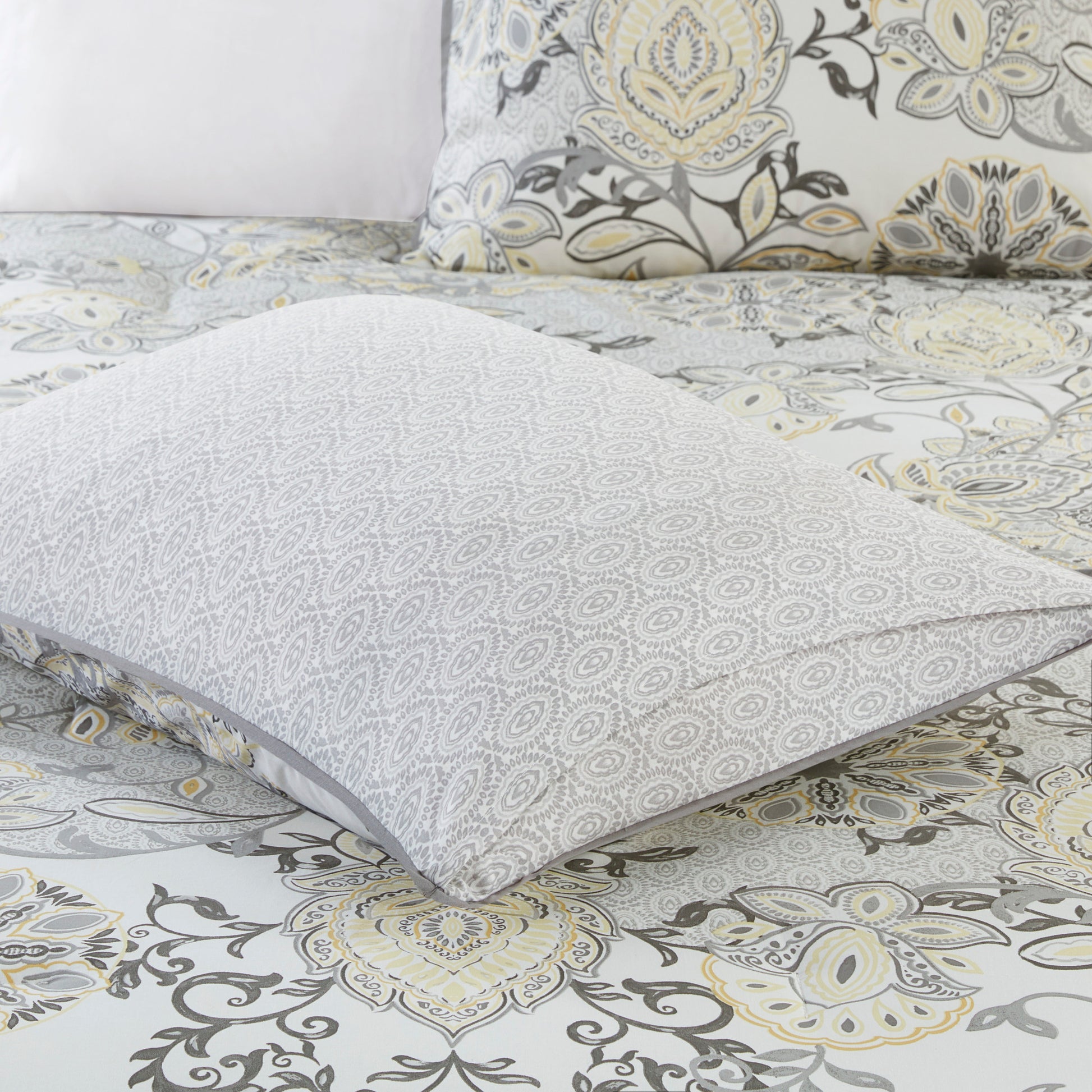8 Piece Cotton Floral Printed Reversible Comforter Set Yellow King King Yellow Cotton