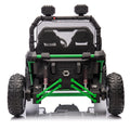 24V Two Seater Kids Ride On Utv W Parents Control,400W Super Power,Four Wheel Suspension,Led Light With Rear Searchlight,Bluetooth,Mp3,Music,Rear Storage Space,Speeds 3.73 4.97Mph For Kids Aged 3 . Green 50 99 Lbs Polypropylene