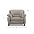 Lara Leather Chair Stone Gray Memory Foam Genuine Leather