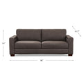 Marciano Performance Sueded Leather Sofa Chocolate Down Filling Genuine Leather 2 Seat