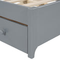 Queen Size Wooden Storage Platform Bed, With 2 Big Drawers, T Size Trundle, Gray Queen Gray Plywood