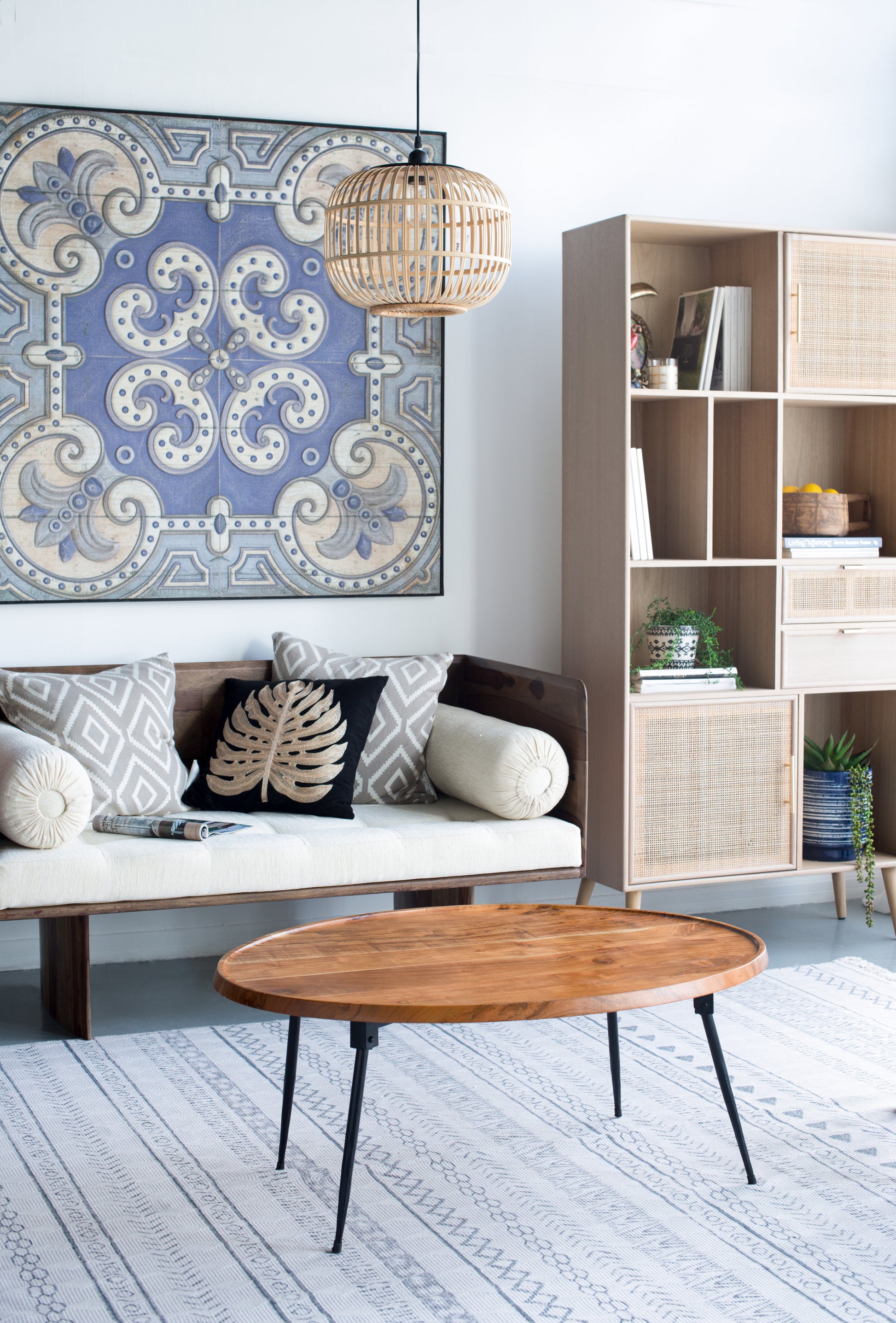 39X26X16" Oval Cofe Table Brown Wood