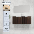 48 Inch Bathroom Cabinet With Resin Sink,Soft Close Doors,Float Mounting Design Silver Brown Stripe Bathroom Modern Plywood Plywood
