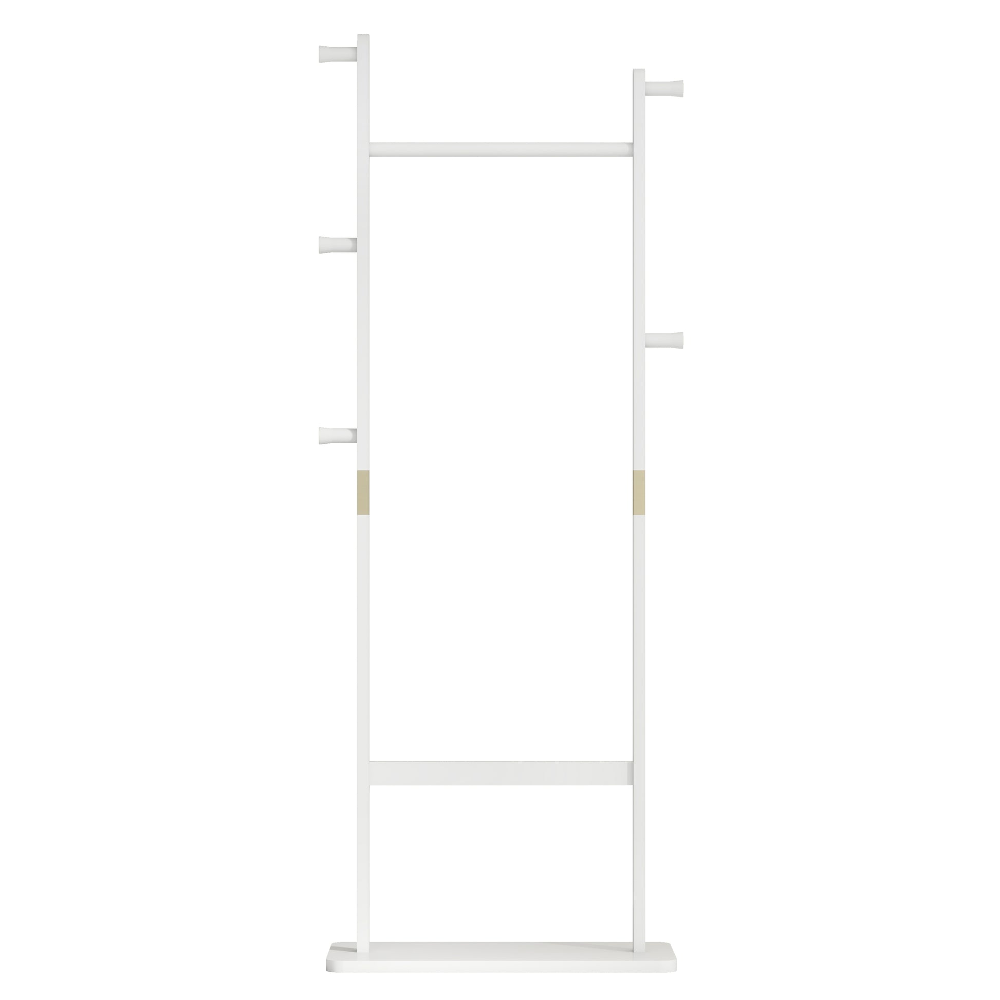 Coat Racks Solid Wood Hanger 23.6* 11*64.1In Solid Environmental Protection Easy To Assemble Beautiful Can Be Placed In The Bedroom Entrance Living Room White White White American Design,Art
