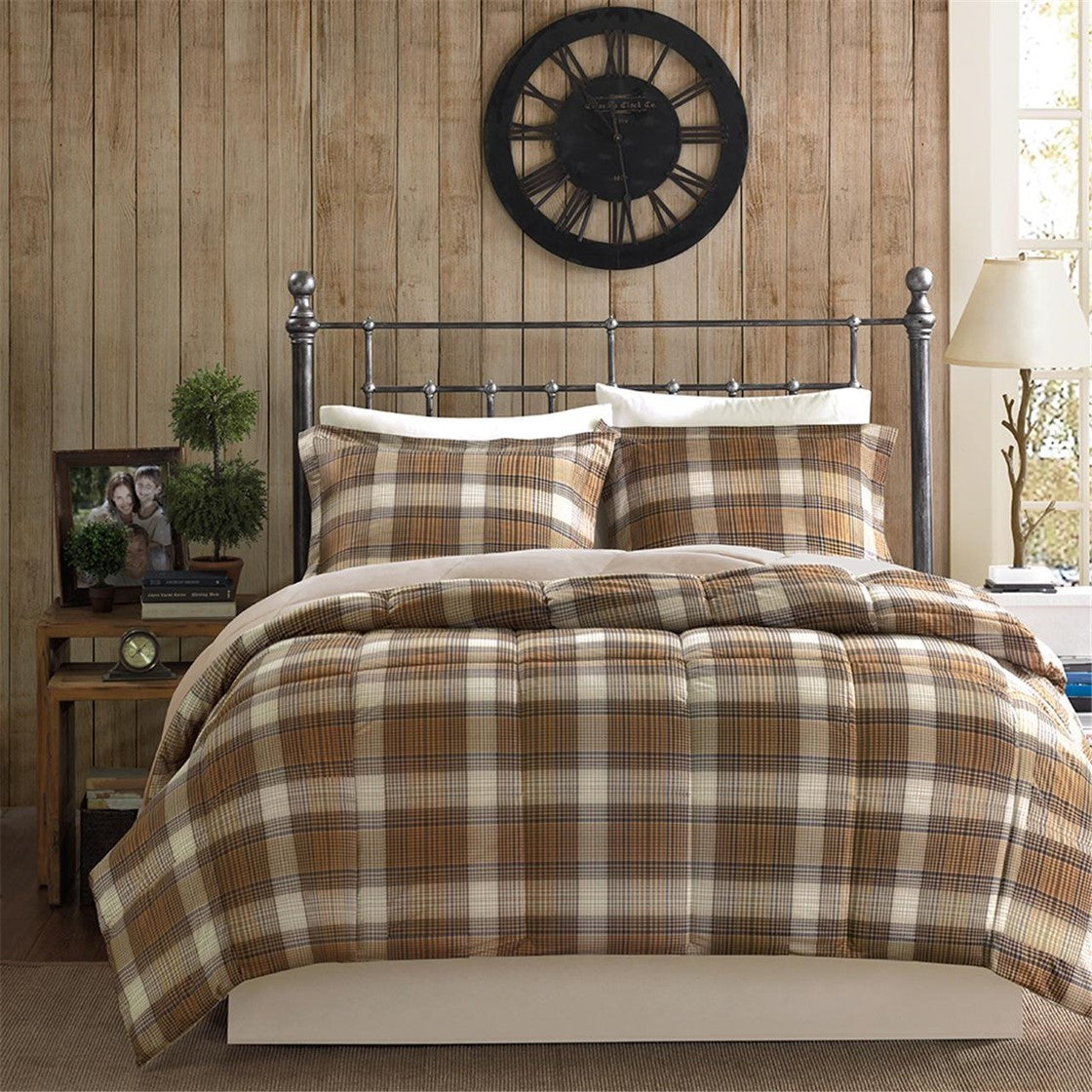 Classic Quilting Soft And Cozy Microfiber Solid Reverse Down Alternative Comforter Set Queen Multicolor Microfiber