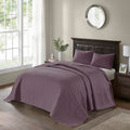 Reversible Bedspread Set Purple King Purple Cotton