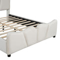 Full Size Upholstered Platform Bed Velvet Upholstered Bed, Beige Full Beige Velvet