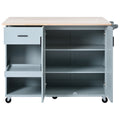 K&K Kitchen Island With Foldable Counter Top, Kitchen Storage Cart With Slide Out Shelf, Towel Rack And Drawer, Rolling Kitchen Cart On Wheels, For Kitchen, Living Room, Dining Room, Grey Blue Grey Blue Brown Kitchen Classic,Farmhouse,Luxury,Modern