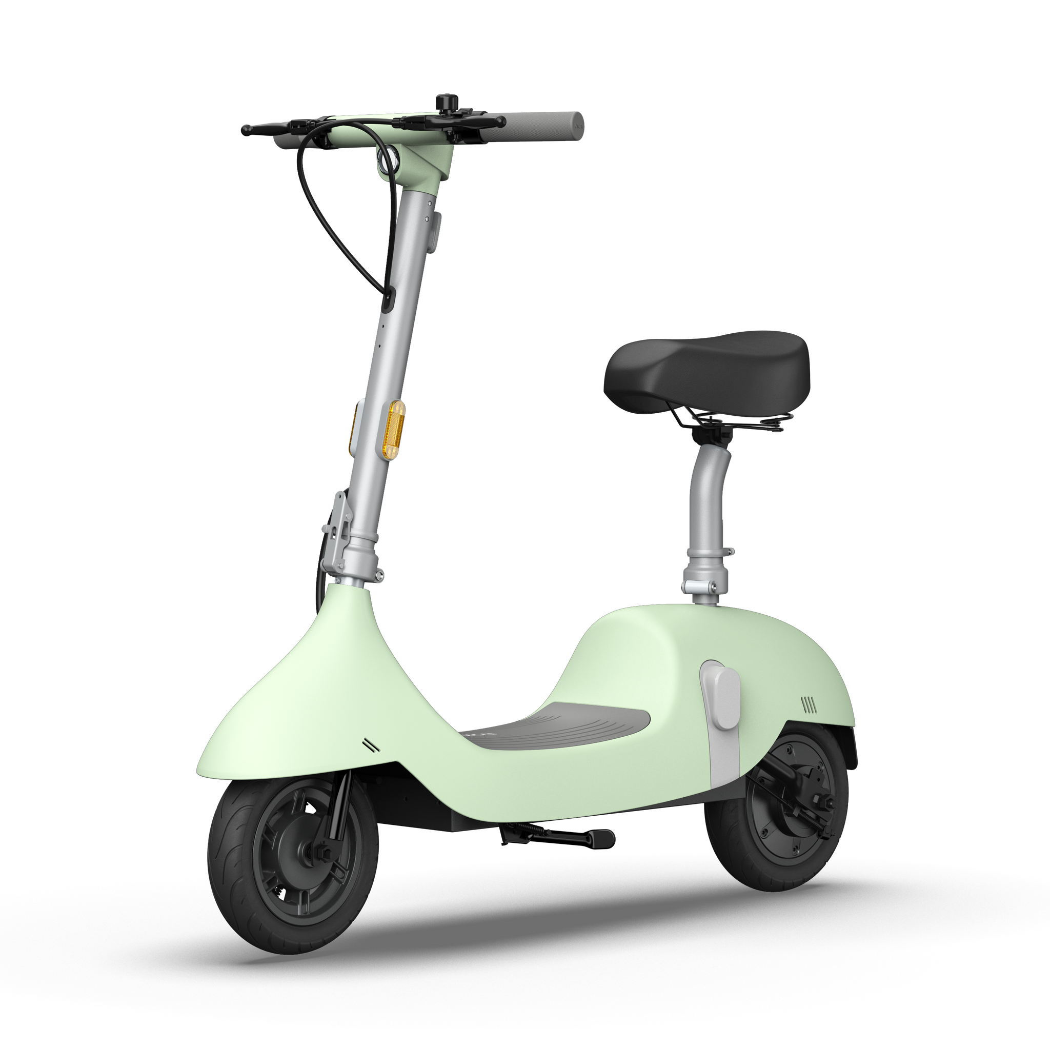 Electric Scooter With Foldable Seat W 35 Miles Operating Range & 15.5Mph Max Speed Green Green Aluminum