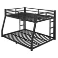 Metal Full Xl Over Queen Bunk Bed For Teens And Adults,Space Saving Noise Reduced No Box Spring Needed, Black Full Xl Black Metal