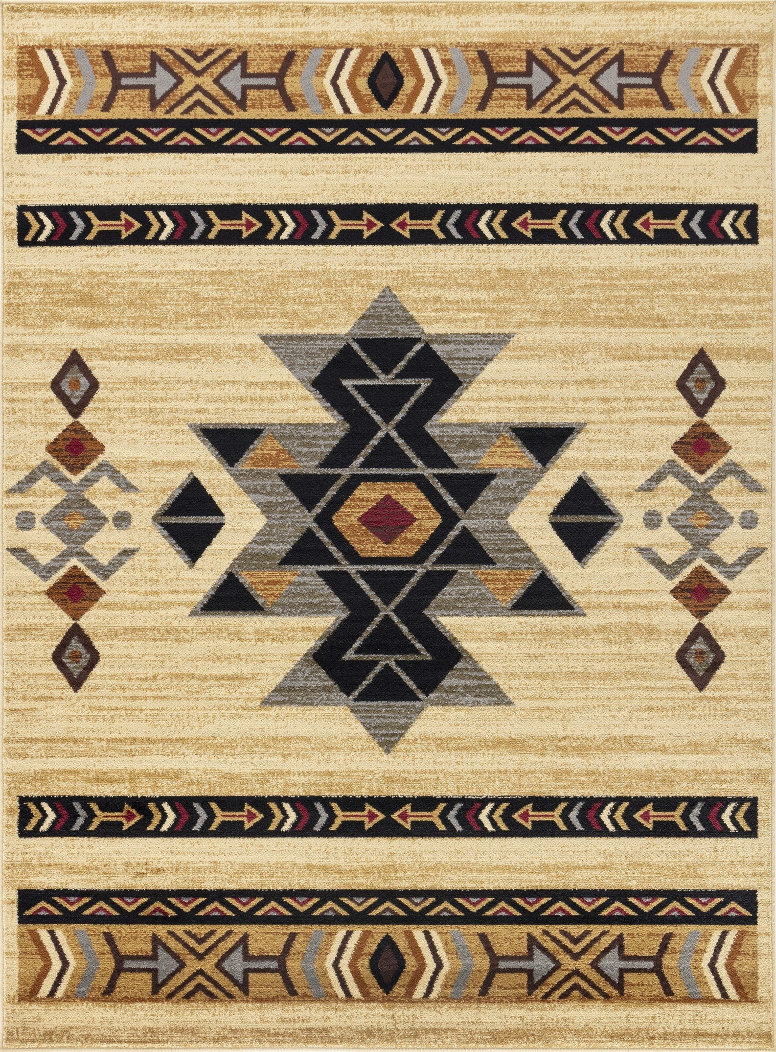 Tribes Gc Yls4006 Cream 2 Ft. 7 In. X 7 Ft. 3 In. Southwest Area Rug Cream Polypropylene