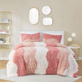 Ombre Shaggy Faux Fur Comforter Set Twin Multicolor Polyester