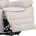 Massage Recliner,Power Lift Chair For Elderly With Adjustable Massage And Heating Function,Recliner Chair With Infinite Position And Side Pocket For Living Room ,Beige Beige Foam Linen