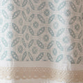 Printed And Pieced Rod Pocket Valance Aqua 50X18