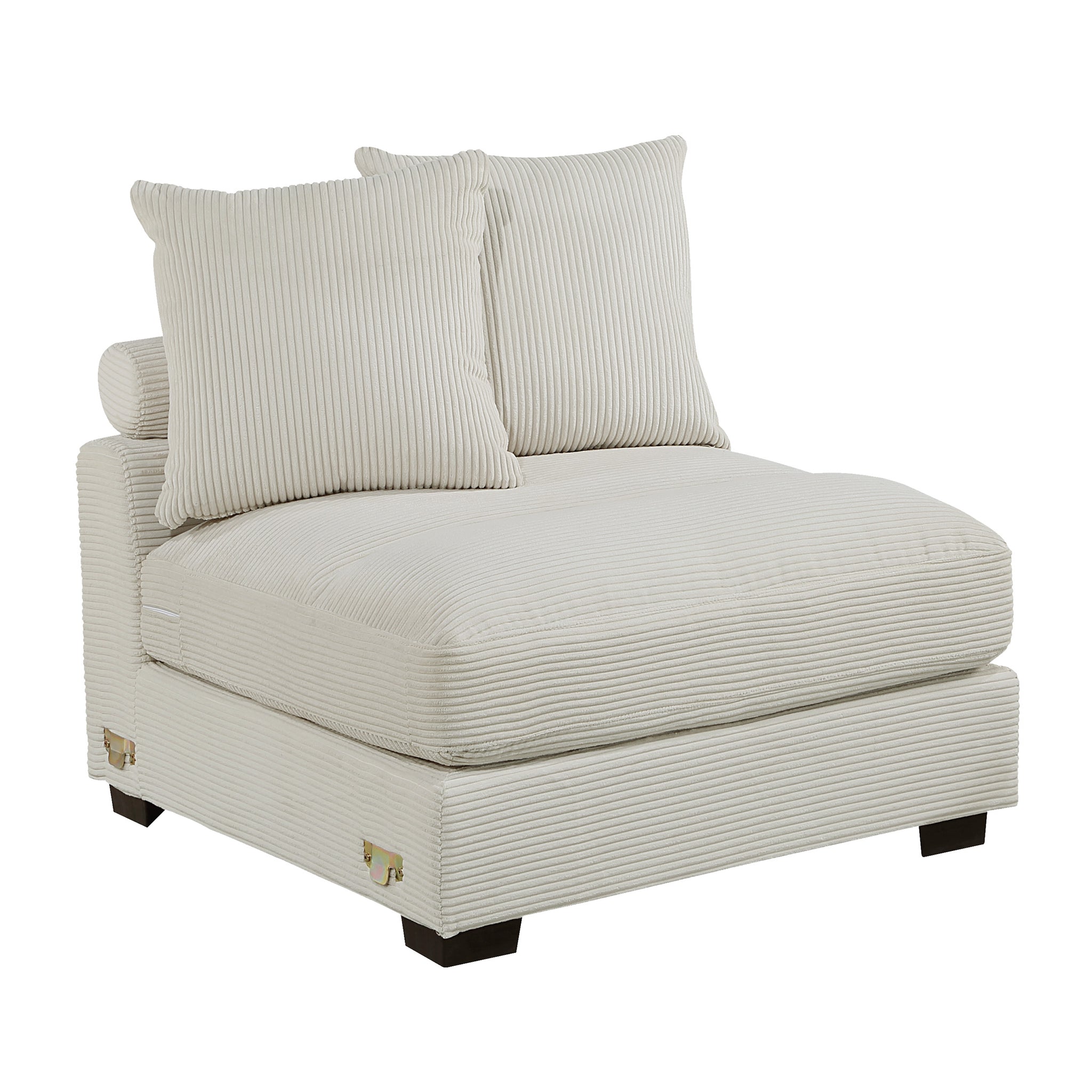 Living Room Furniture Armless Chair Beige Corduroy 1Pc Armless Chair Soft Cushion Wood Legs Beige Primary Living Space Contemporary,Modern Corduroy