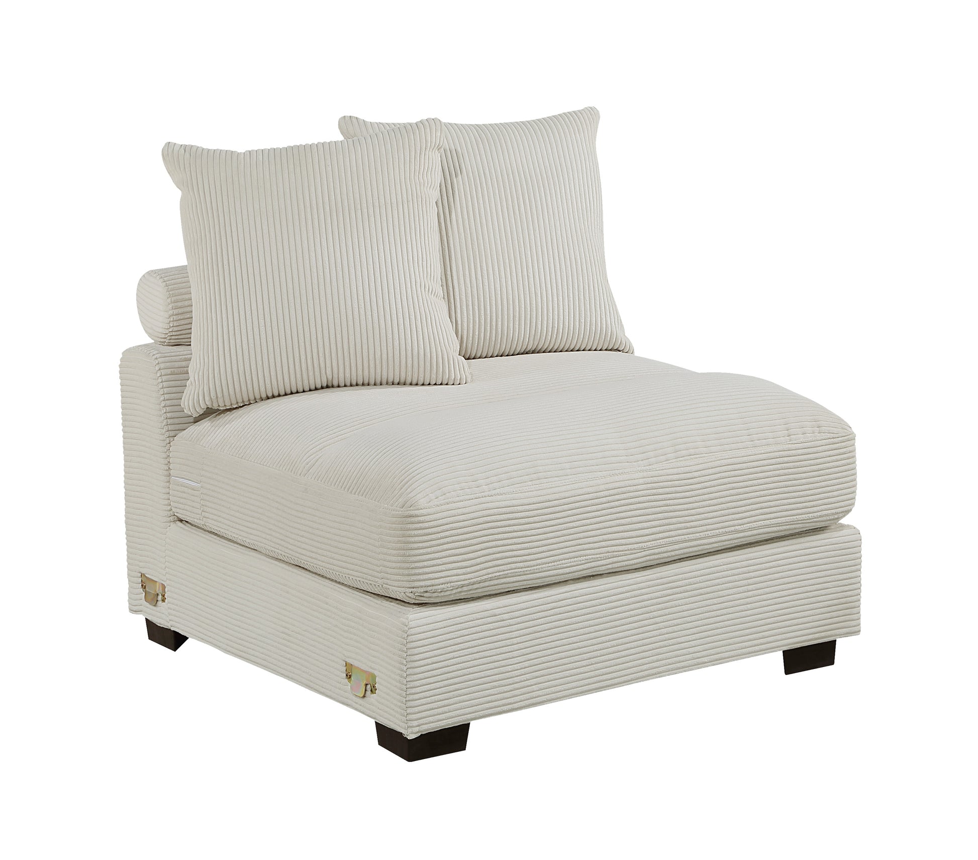 Living Room Furniture Armless Chair Beige Corduroy 1Pc Armless Chair Soft Cushion Wood Legs Beige Primary Living Space Contemporary,Modern Corduroy