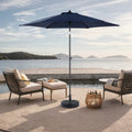 9Ft Outdoor Patio Umbrella Outdoor Table Umbrella With Push Button Tilt And Crank, Market Umbrella 6 Sturdy Ribsdeck, Backyard, Pool Base Not Included Navy Blue Navy Blue Garden & Outdoor Steel