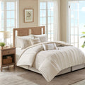 Embroidered Cotton Oblong Decorative Pillow Taupe 12X20