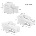 Chenille Convertible Sleeper Chair With Adjustable Backrest, 3 In 1 Lounger Chair Turns Into Bed, Single Bed For Living Room, Beige Beige Chenille