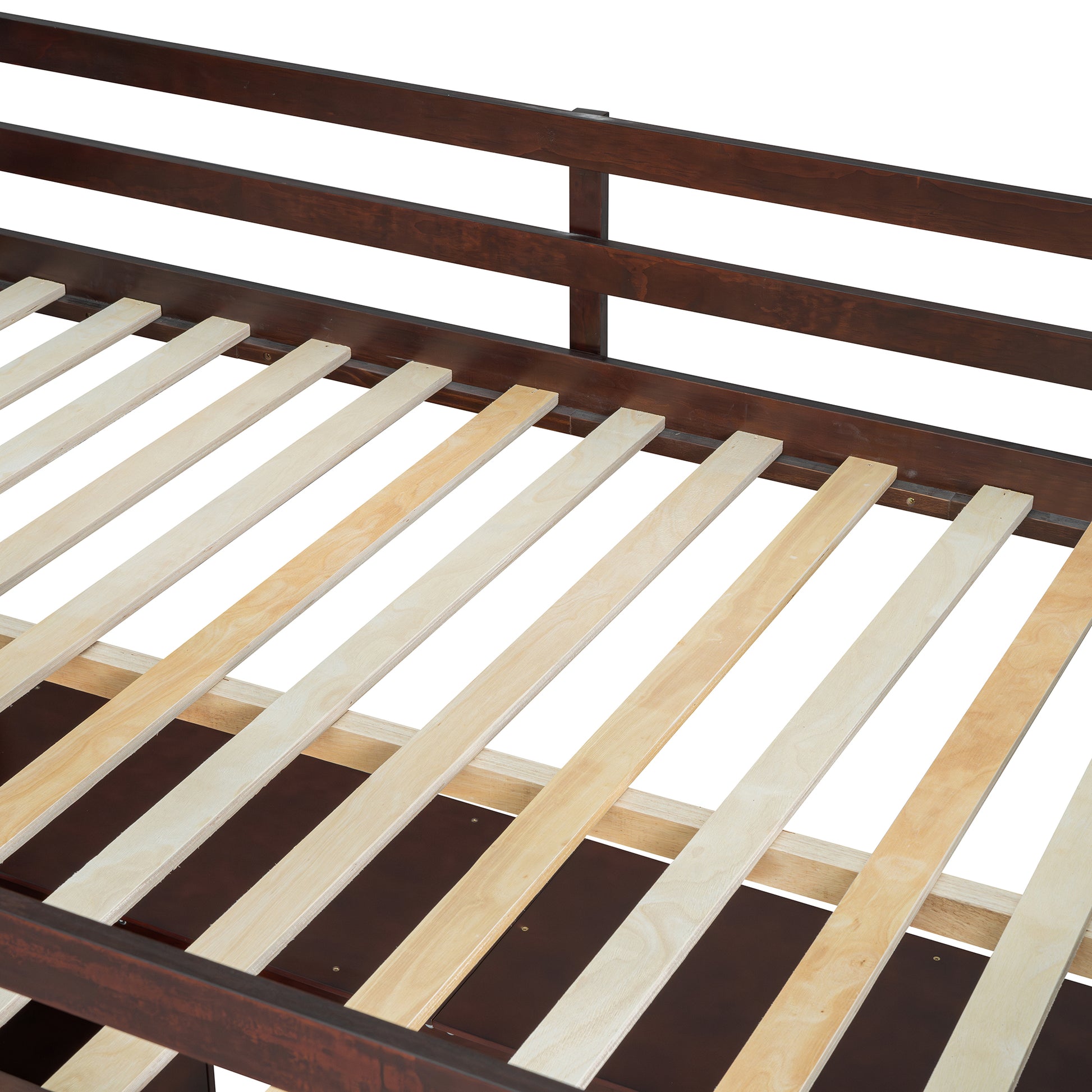 Full Size Loft Bed With 7 Drawers 2 Shelves And Desk Espresso Full Espresso Plywood