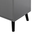 Storage Cabinet With 3 Drawers & Adjustable Shelf, Mid Century Cabinet With Door, Accent Cabinet For Living Room, Home Office, Entryway, Gray 3 4 Drawers Gray Particle Board