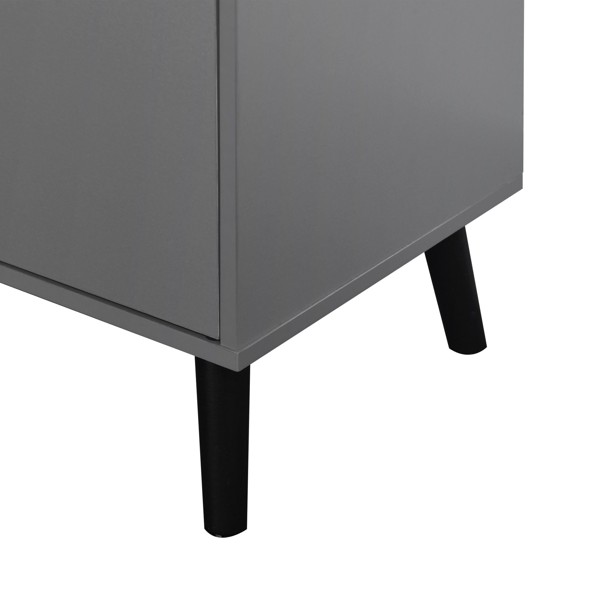 Storage Cabinet With 3 Drawers & Adjustable Shelf, Mid Century Cabinet With Door, Accent Cabinet For Living Room, Home Office, Entryway, Gray 3 4 Drawers Gray Particle Board