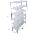 6 Tier 6000Lbs Capacity Nsf Metal Shelf Wire Shelving Unit, Heavy Duty Adjustable Storage Rack With Wheels & Shelf Liners For Commercial Grade Utility Steel Storage Rack, Chrome 84