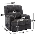 Dual Motor Heat Massage Infinite Position Up To 350 Lbs Electric Power Lift Recliners With Power Remote, Medium Firm And Heavy Duty, Grey White Metal Primary Living Space Heavy Duty Pine Grey Chenille Power Remote Medium Firm Cushion Back American Design