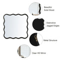 Solid Wood Wavy Square Mirror Black 36